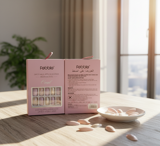 Febble - Soft Lavender & Silver Glitter Press-On Nails (Original)